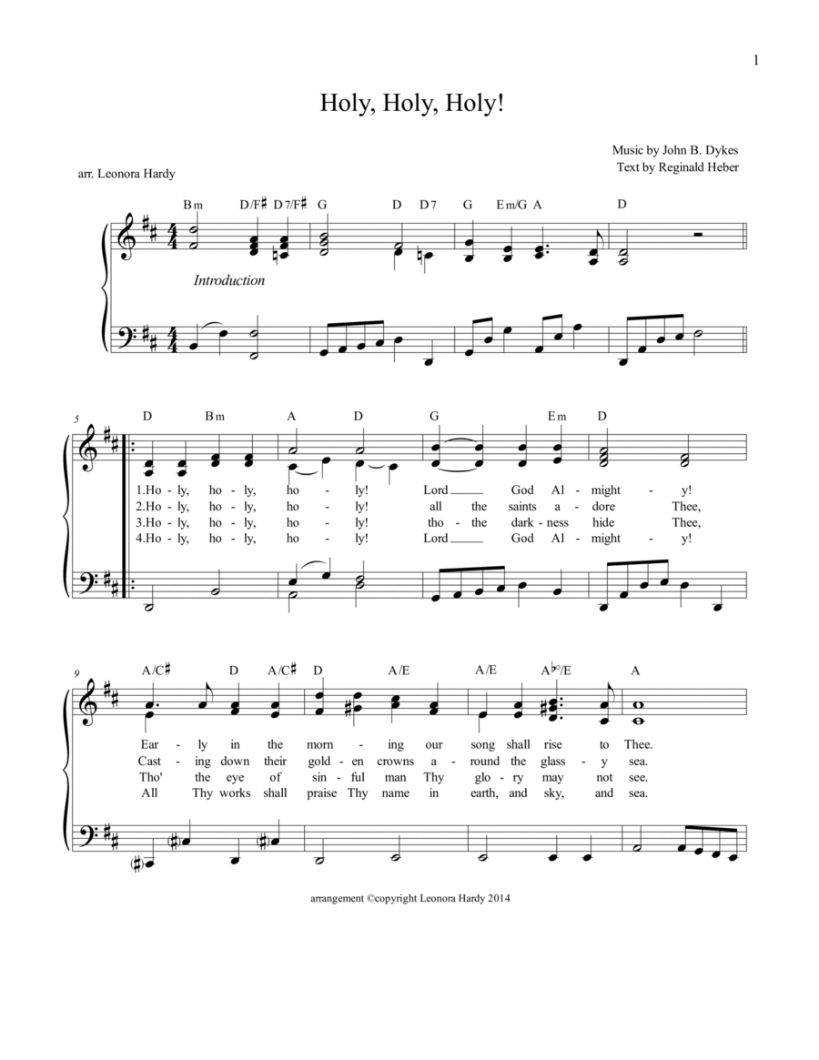 Holy, Holy, Holy! Lord God Almighty Voice scores gallery preview page 1