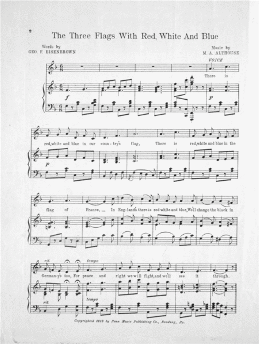 The Tree Flags (With Red White and Blue) Voice scores gallery preview page 2