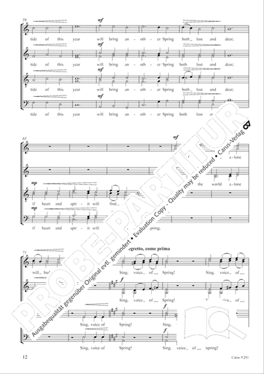 Two Songs of Spring SSAATTBB scores gallery preview page 13