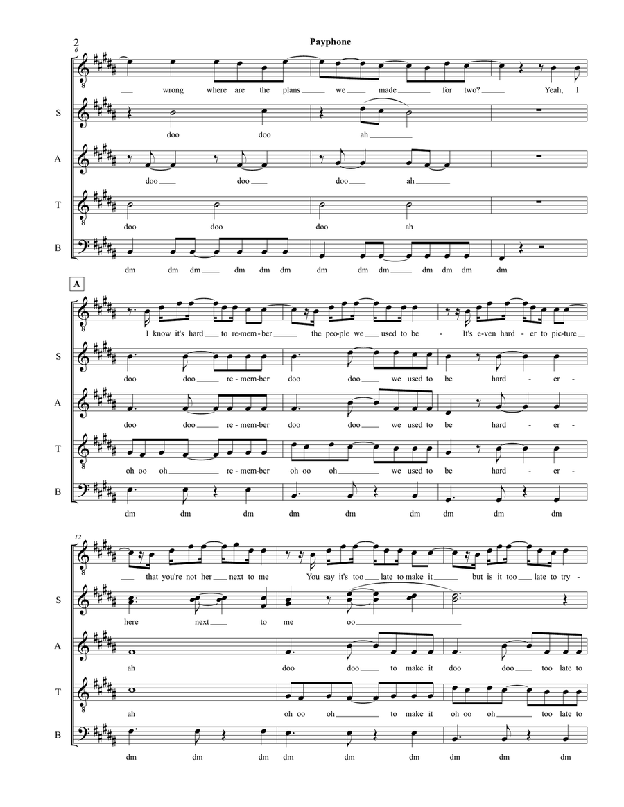 Payphone 4-Part scores gallery preview page 2
