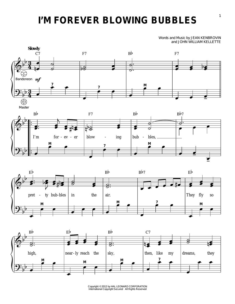 I'm Forever Blowing Bubbles (arr. Gary Meisner) Accordion scores gallery preview page 1
