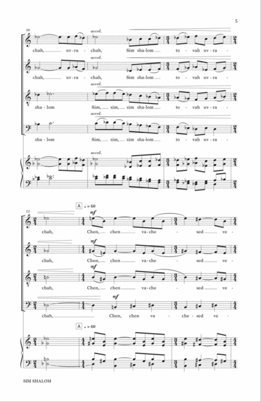 Sim Shalom Sim Shalom 4-Part scores gallery preview page 3