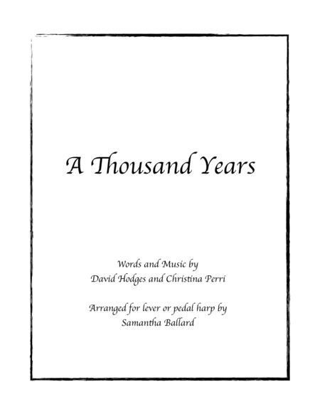 A Thousand Years - Harp Solo
