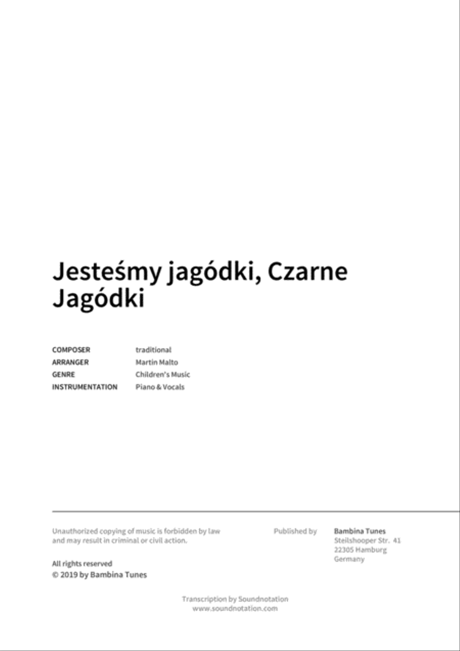 Jesteśmy jagódki, Czarne Jagódki Voice Solo scores gallery preview page 2