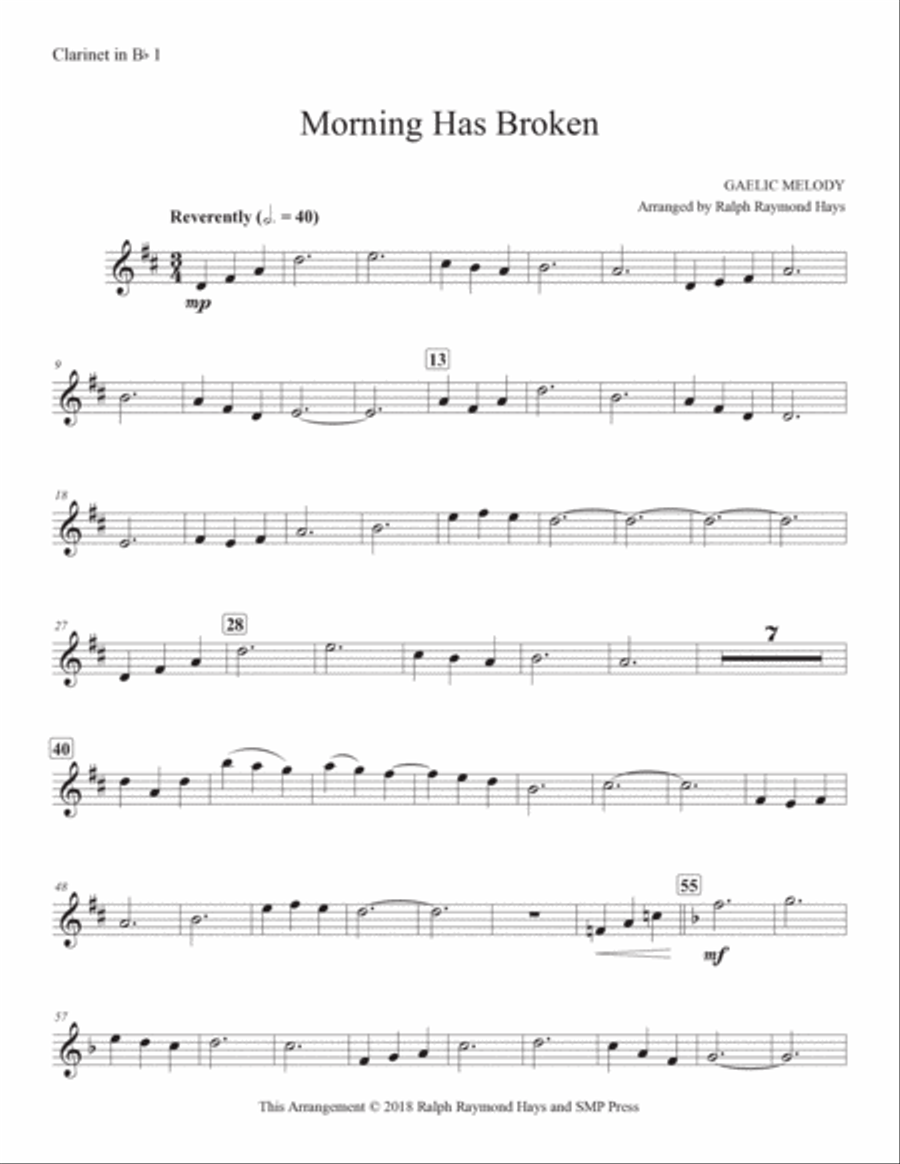 Morning Has Broken (for clarinet quartet) Clarinet Quartet scores gallery preview page 4