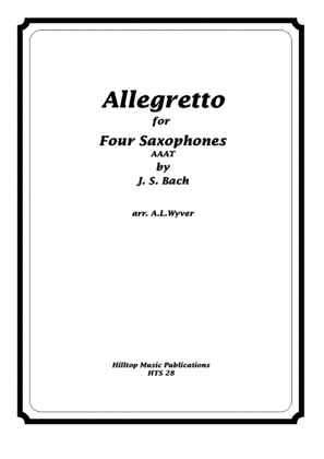 Book cover for Allegretto arr. three alto saxophones and tenor saxophone