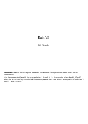 Book cover for Rainfall (for solo guitar)