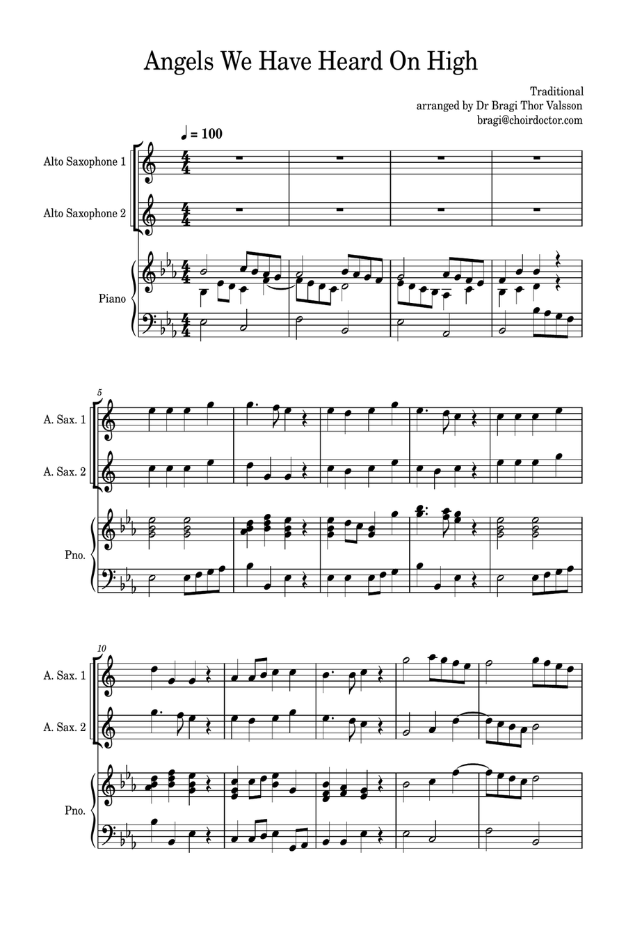 Five More Christmas Songs - two Alto Saxophones with Piano Accompaniment Woodwind Duet scores gallery preview page 2