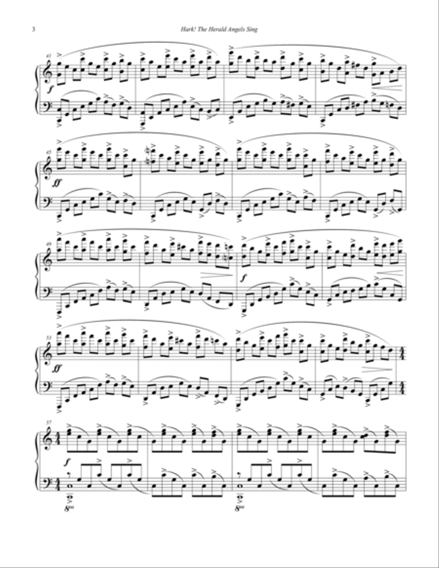 Hark! The Herald Angels Sing Piano Solo scores gallery preview page 4