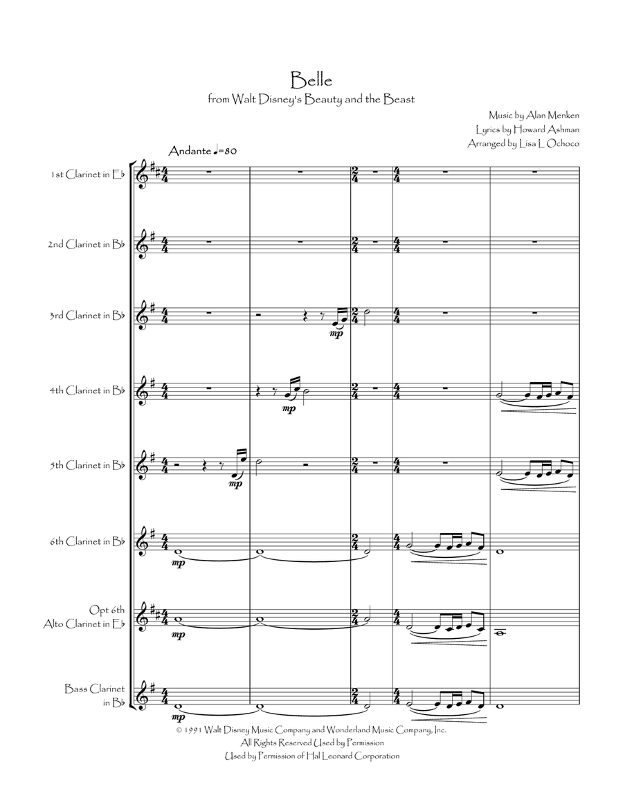 Belle Belle Clarinet Choir scores gallery preview page 3