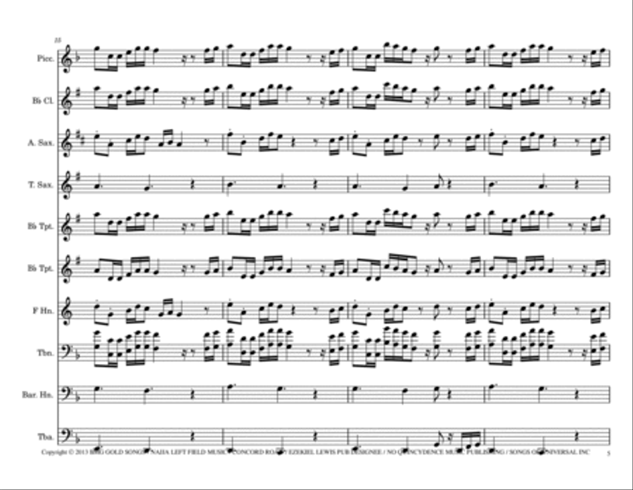Can't Raise A Man Marching Band scores gallery preview page 5