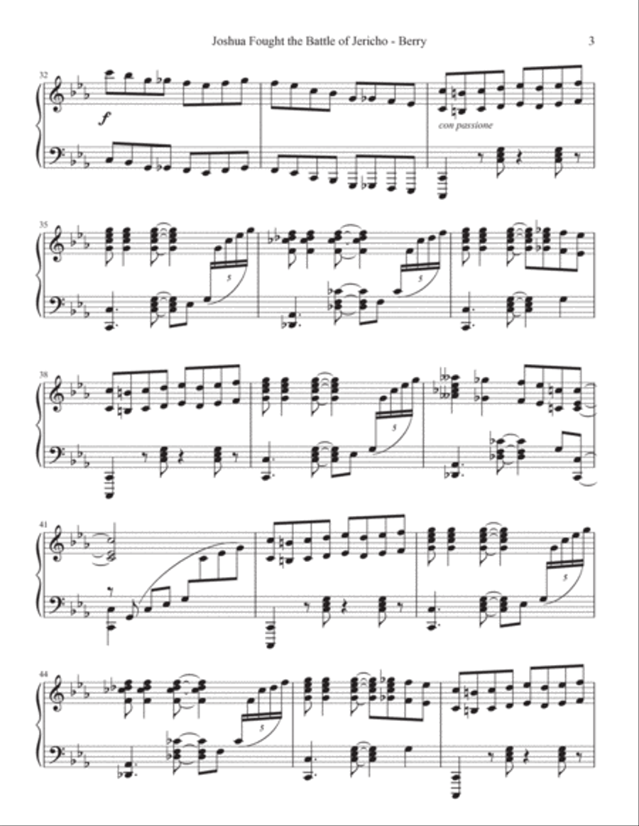 Joshua Fought the Battle of Jericho Piano Solo scores gallery preview page 3