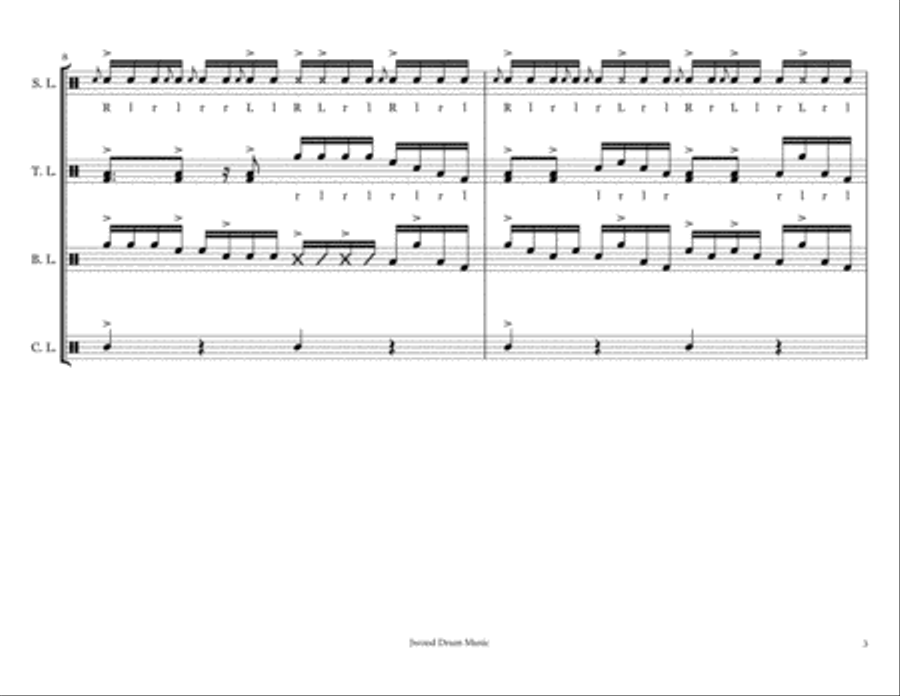 Midnight Shadow (Drumline Cadence) Marching Band scores gallery preview page 3