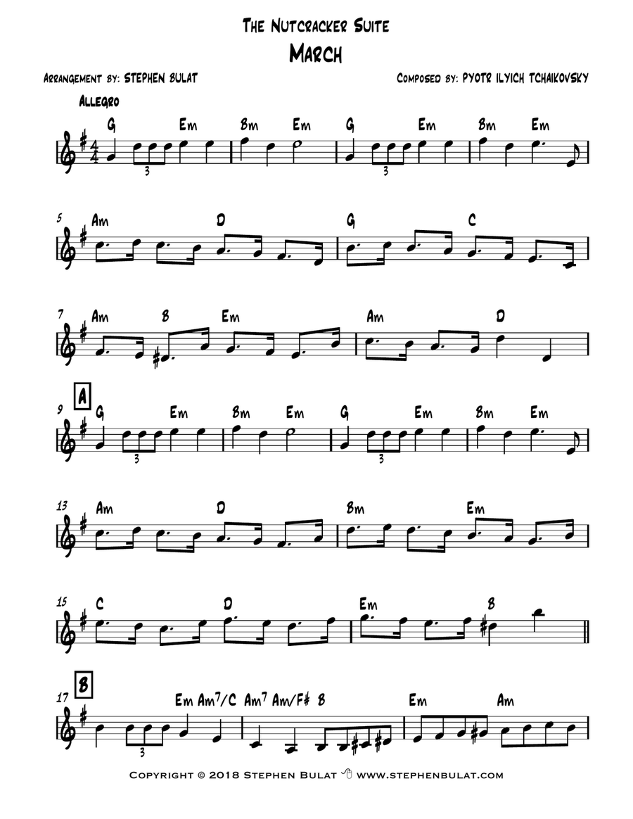 The Nutcracker Suite (Selections) - Lead sheet (melody & chords) in original keys Jazz Ensemble scores gallery preview page 4