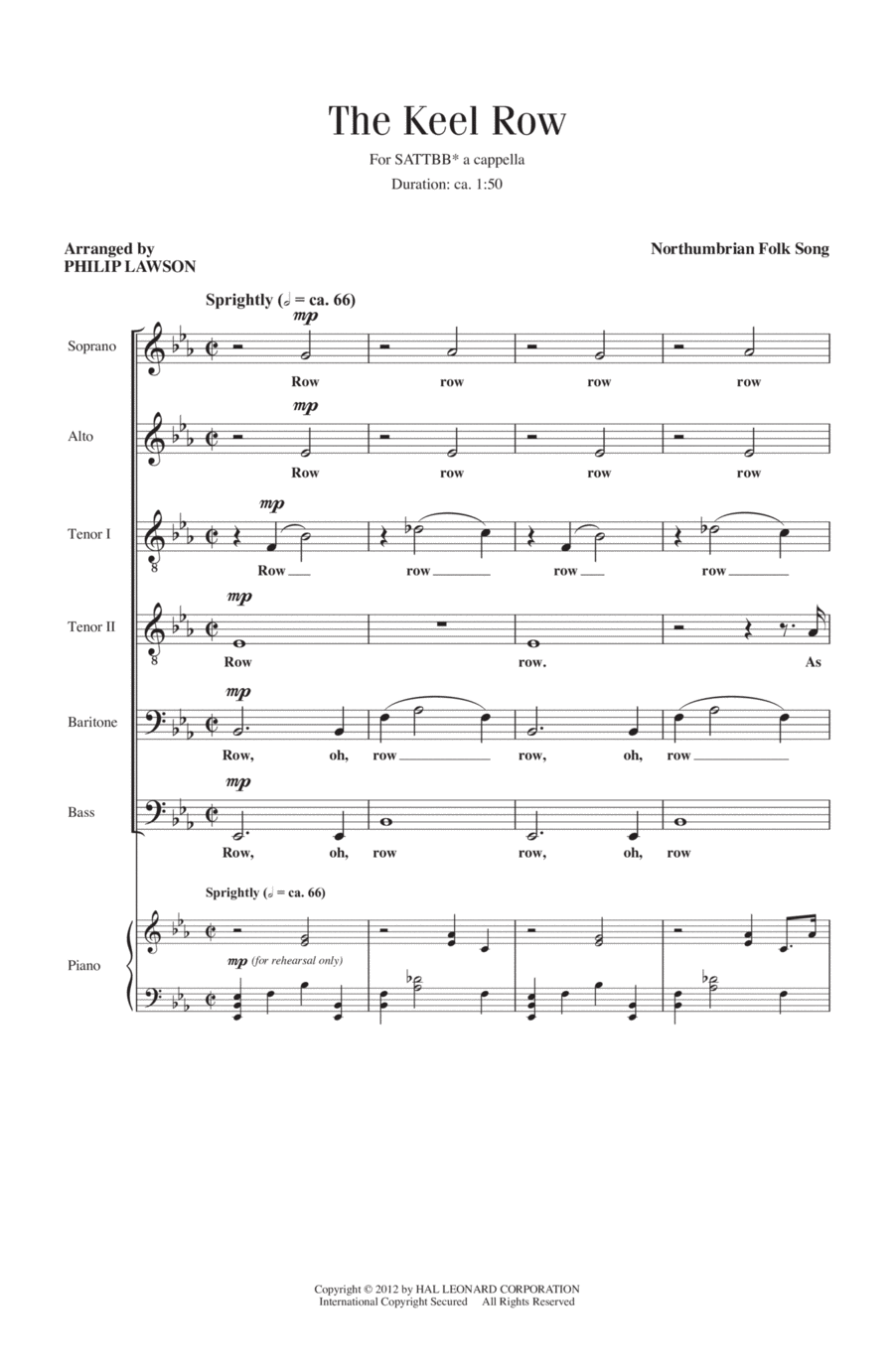 The Keel Row The Keel Row 4-Part scores gallery preview page 1
