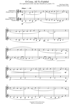 O Come, All Ye Faithful (for euphonium duet (Bb treble, 3 or 4 valved), suitable for grades 1-5)