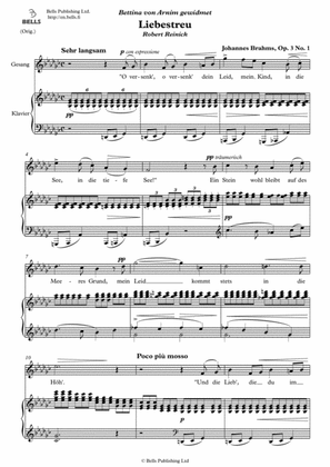 Book cover for Liebestreu, Op. 3 No. 1 (Original key. E-flat minor)