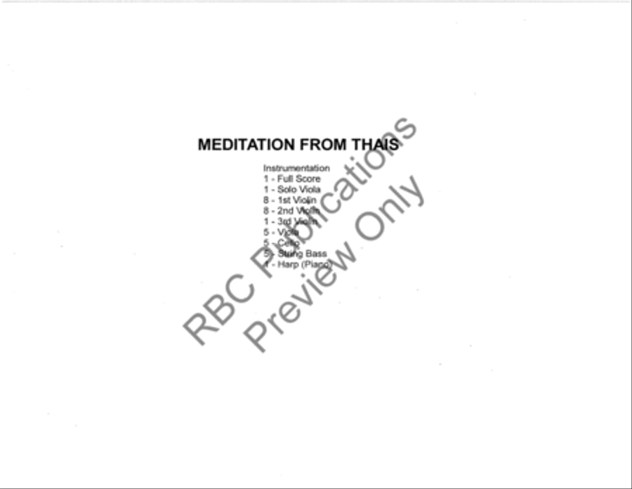 Meditation From Thais Viola W/Orch String Orchestra scores gallery preview page 3