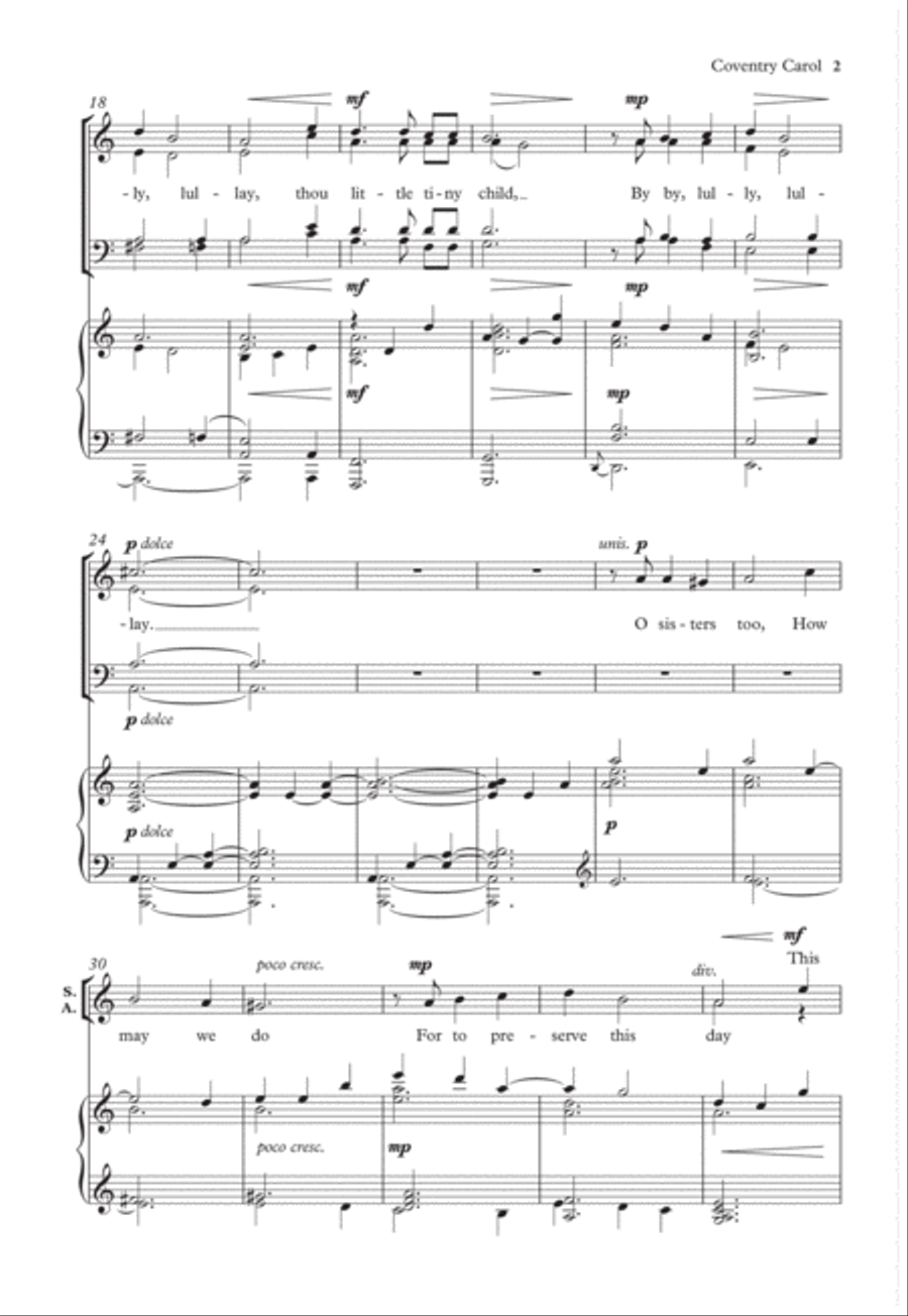 Coventry Carol Coventry Carol 4-Part scores gallery preview page 2