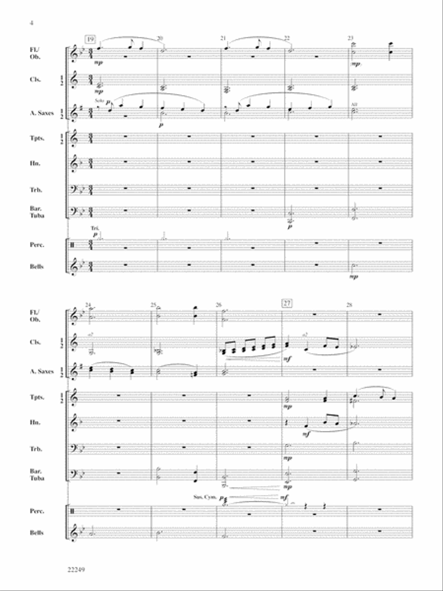 All Through the Silent Night: Score Concert Band scores gallery preview page 4