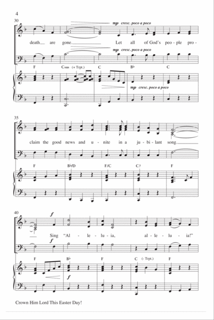 Crown Him Lord This Easter Day! 3-Part scores gallery preview page 4