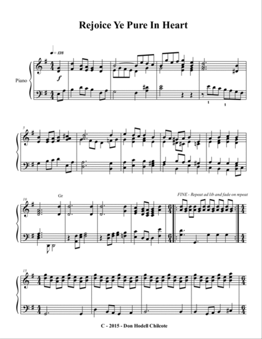 Rejoice Ye Pure In Heart Harpsichord scores gallery preview page 2