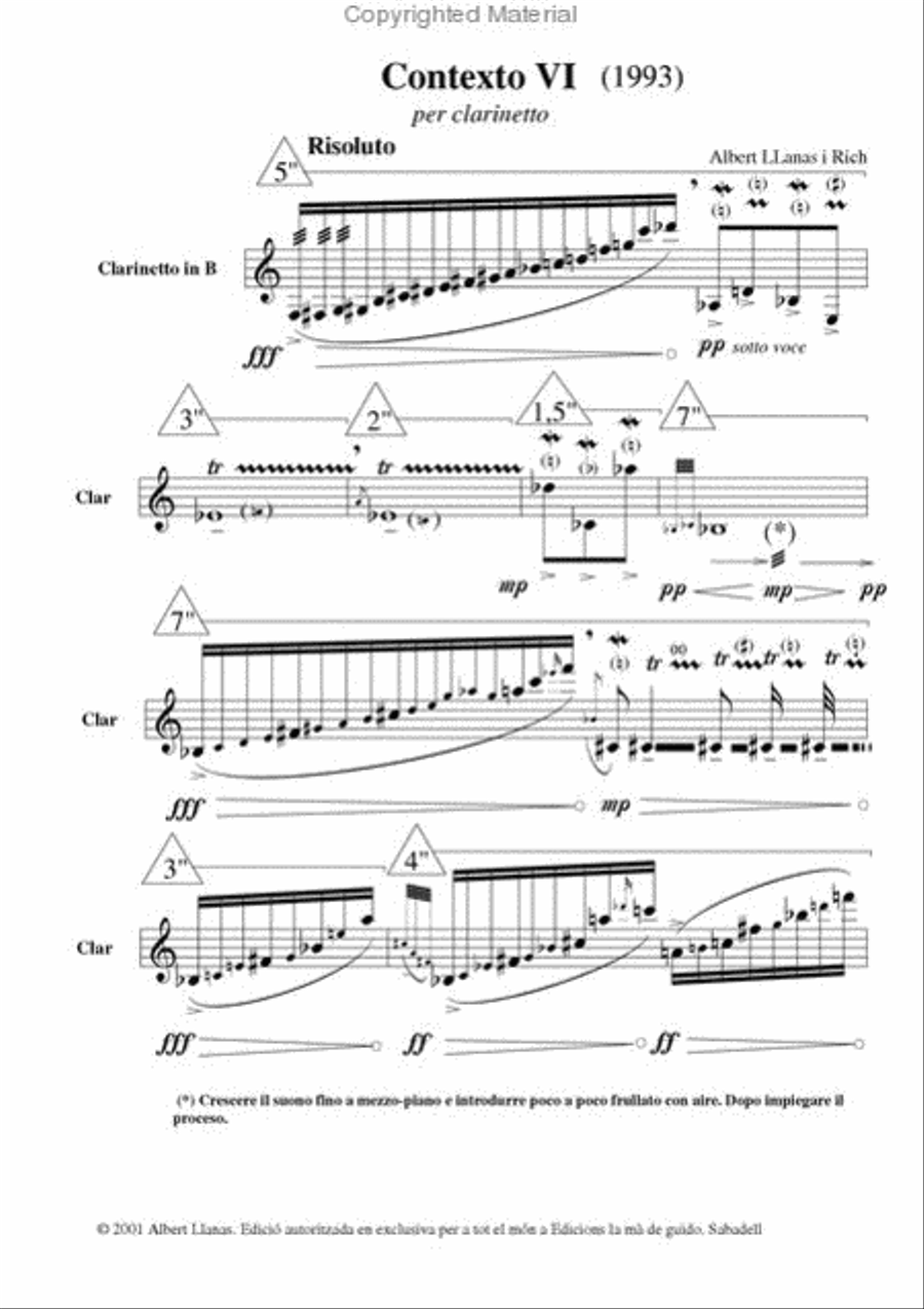 Contexto VI Clarinet Solo scores gallery preview page 2