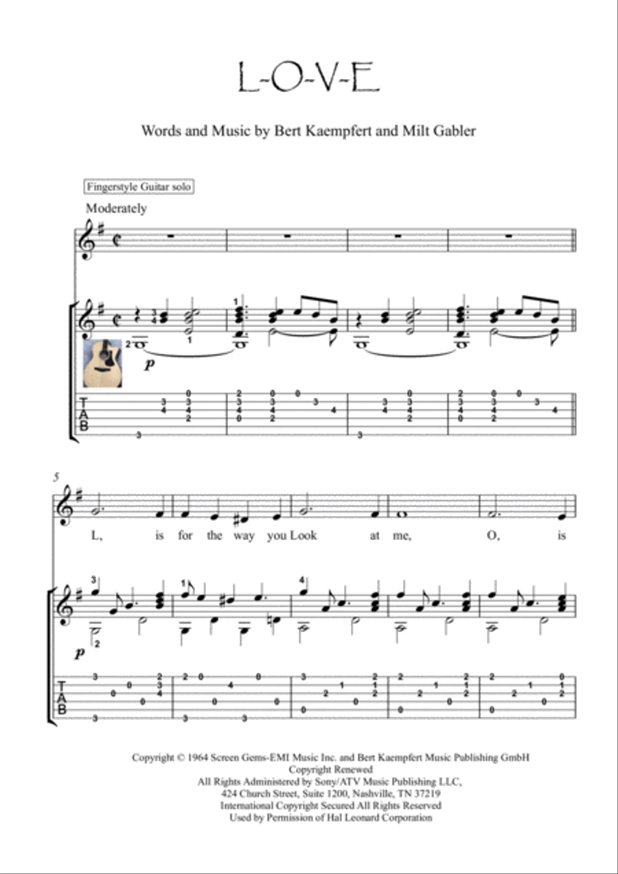 L-O-V-E Electric Guitar scores gallery preview page 1