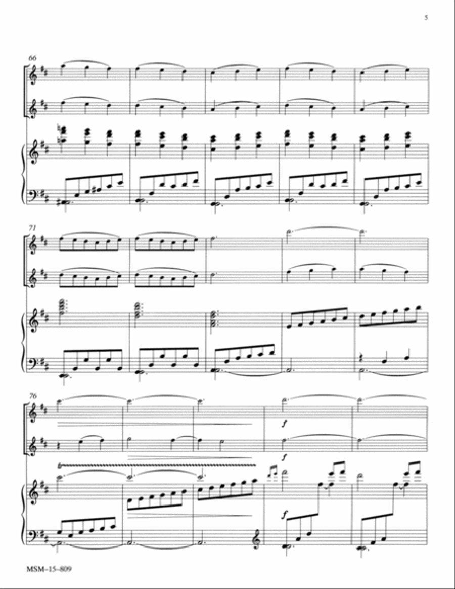 Nowell for Two Violins and Piano Violin scores gallery preview page 5