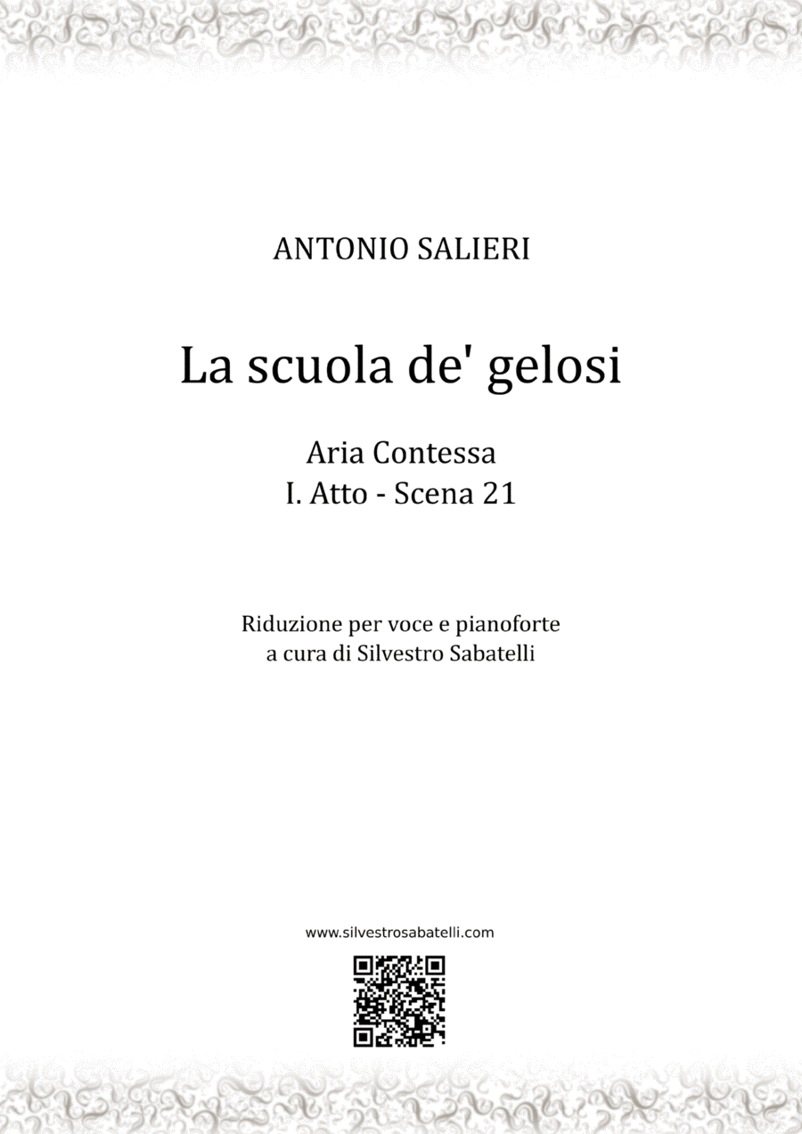 La scuola de' gelosi - Aria della Contessa - I Atto, Scena 21 Soprano Voice scores gallery preview page 1
