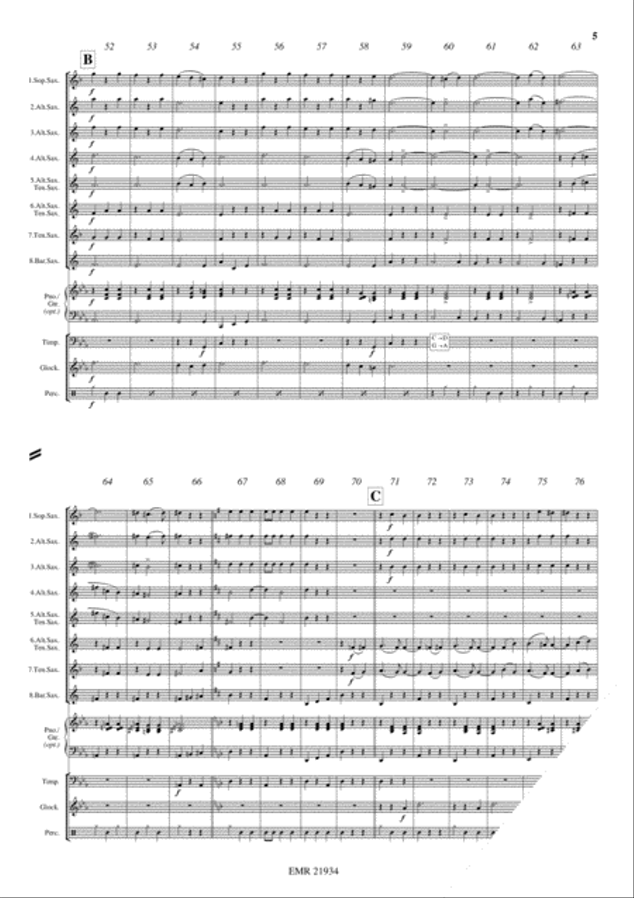 Les Yeux Noirs Saxophone Ensemble scores gallery preview page 5