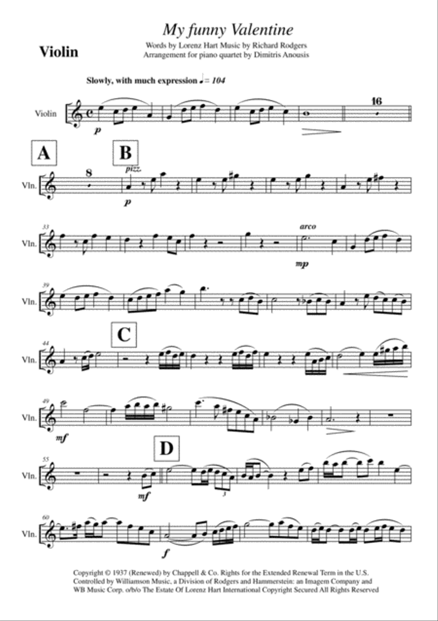 My Funny Valentine Small Ensemble scores gallery preview page 5