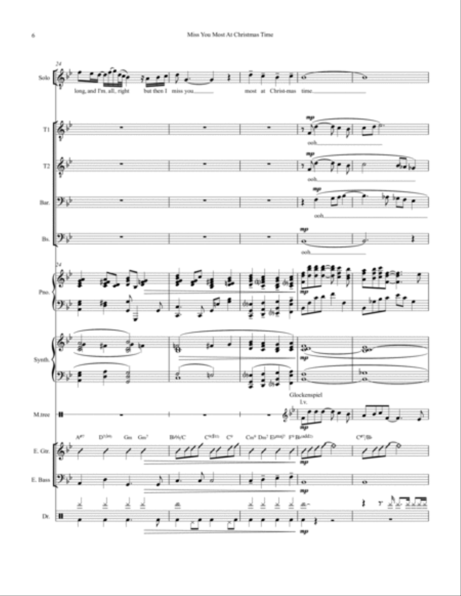 Miss You Most At Christmas Time Small Ensemble scores gallery preview page 6