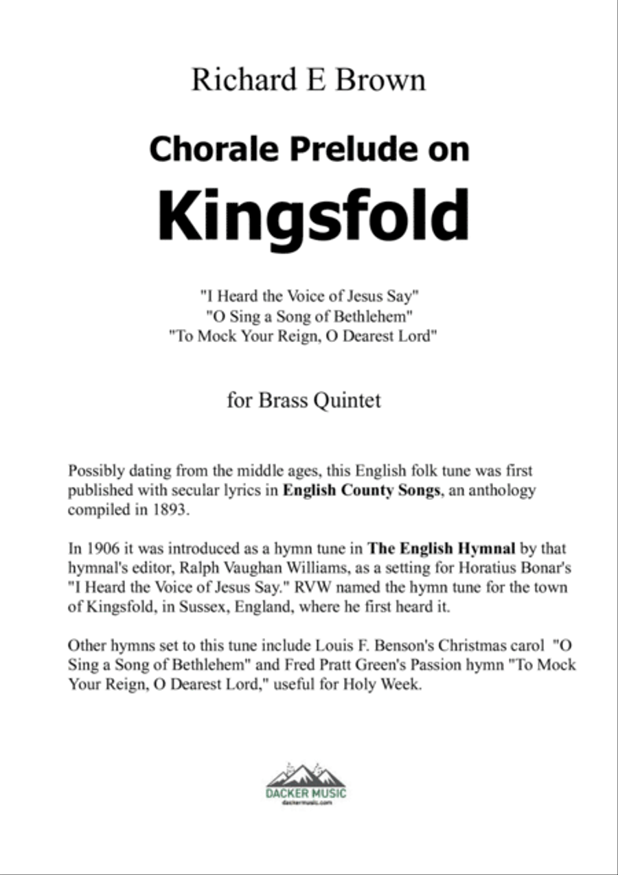 Chorale Prelude on Kingsfold - Brass Quintet Brass Quintet scores gallery preview page 2