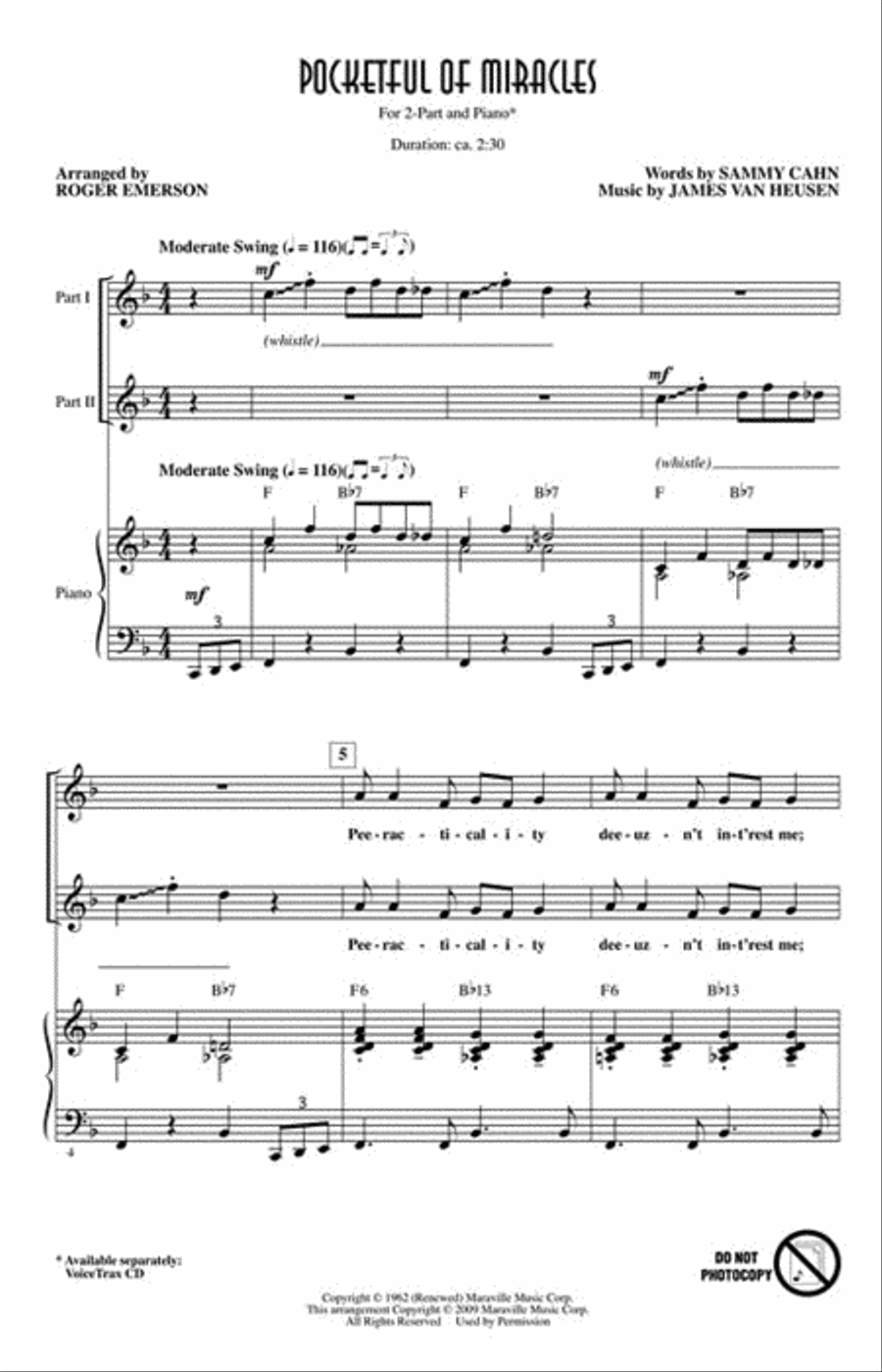 Pocketful of Miracles Choir scores gallery preview page 2