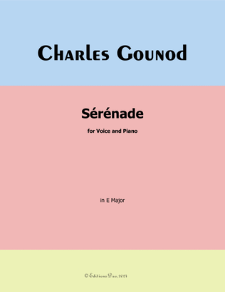 Book cover for Sérénade,by Gounod,in E Major