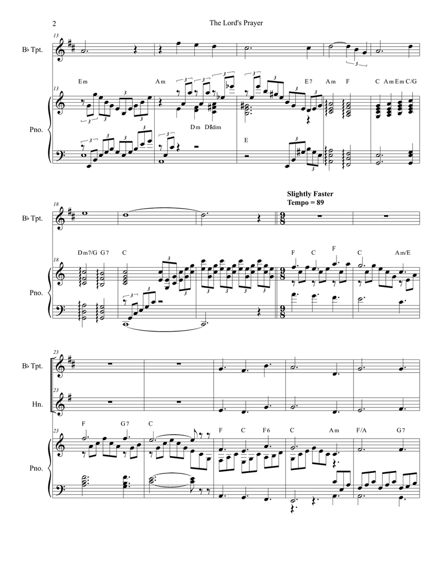 The Lord's Prayer The Lord's Prayer Brass Duet scores gallery preview page 2
