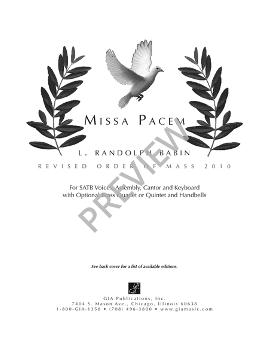 Missa Pacem (Full Score) Missa Pacem (Full Score) 4-Part scores gallery preview page 2