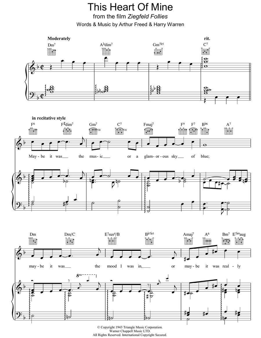 This Heart Of Mine (from Ziegfried Follies) Guitar scores gallery preview page 1