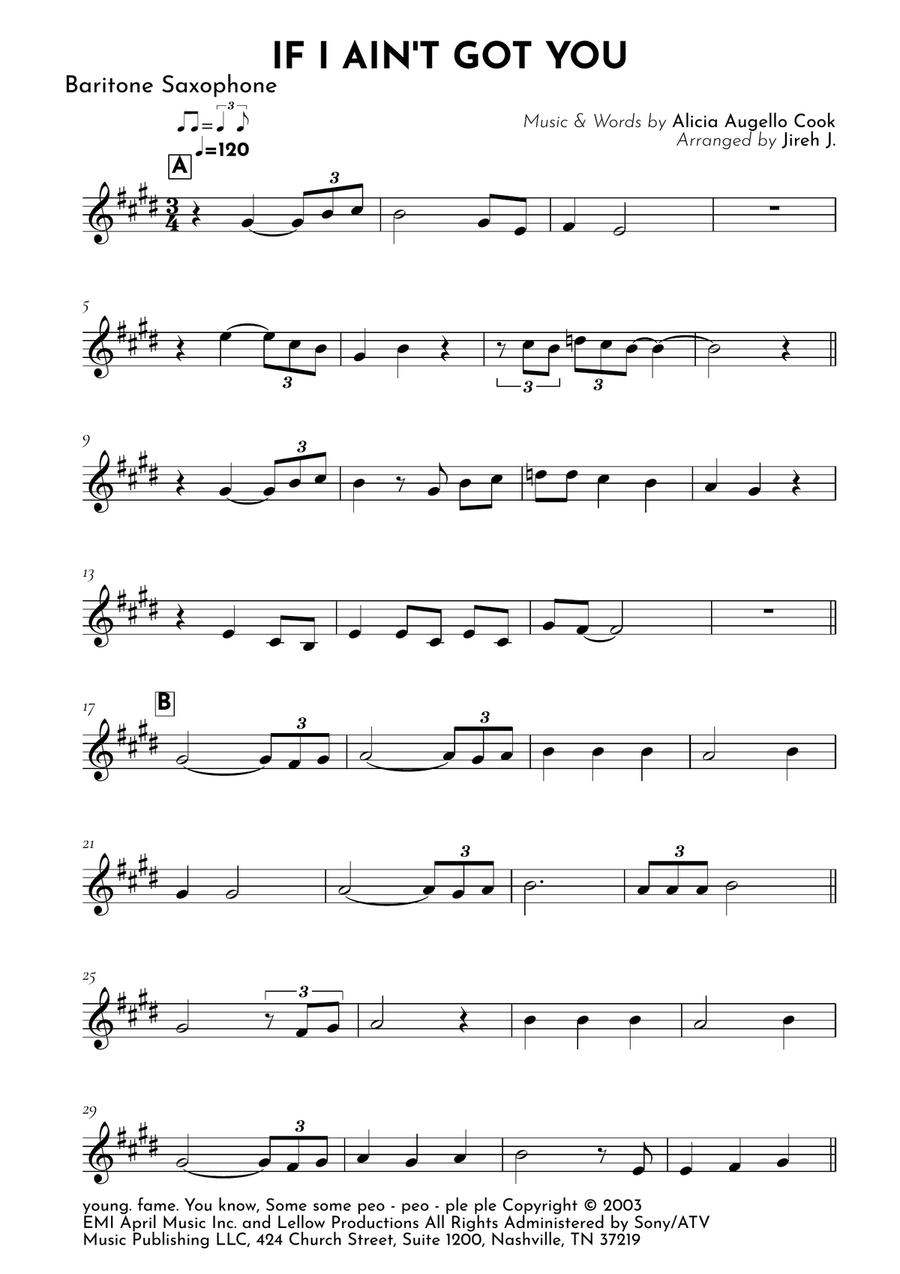 If I Ain't Got You If I Ain't Got You Baritone Saxophone scores gallery preview page 2