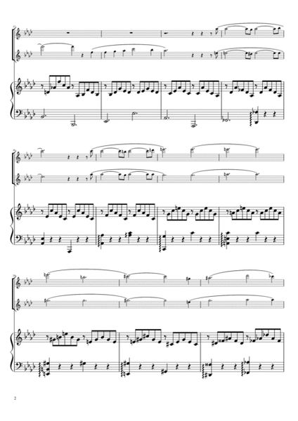 "Liebestraum No. 3" (Asdur) Piano trio / flute duet image number null