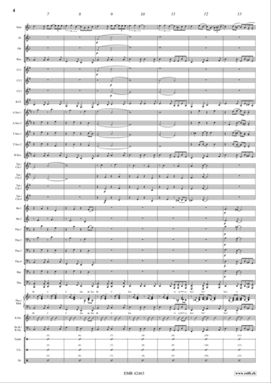 A Lovely Day Concert Band scores gallery preview page 6