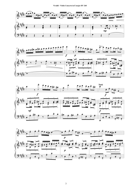 Vivaldi - Violin Concerto in E major RV 268 for Violin and Cembalo or Piano image number null