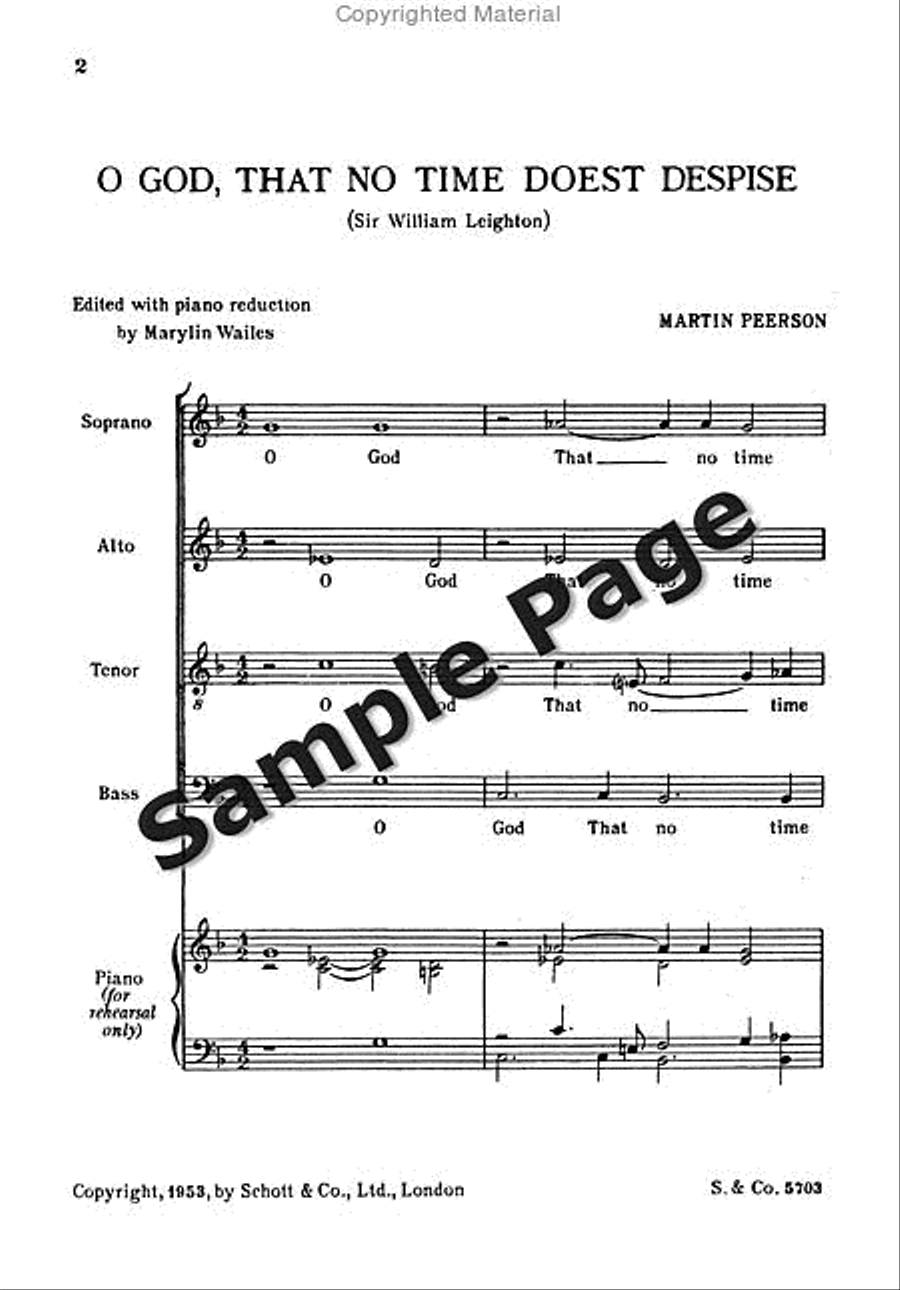 O God That No Time Doest Despise*** 4-Part scores gallery preview page 3