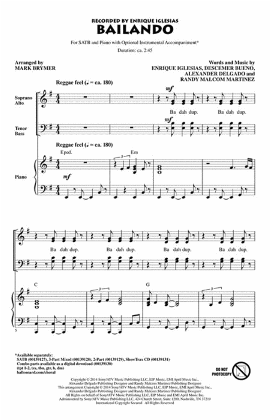 Bailando 4-Part scores gallery preview page 2