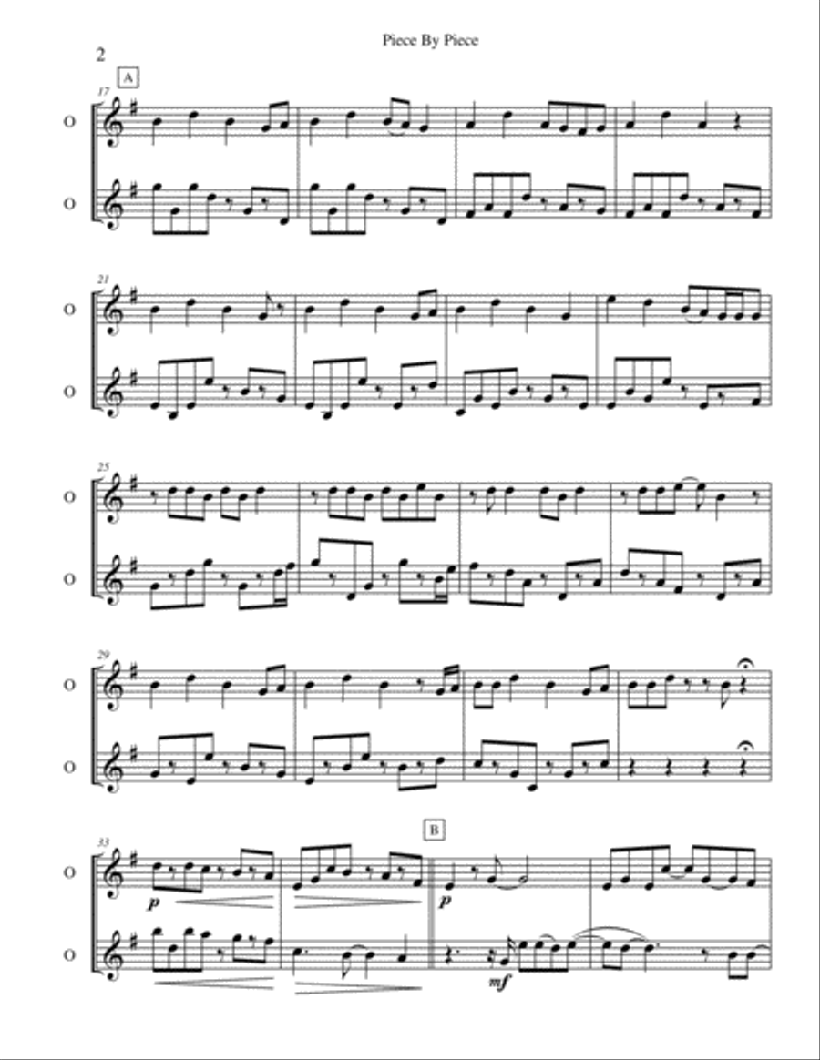 Piece By Piece Woodwind Duet scores gallery preview page 2