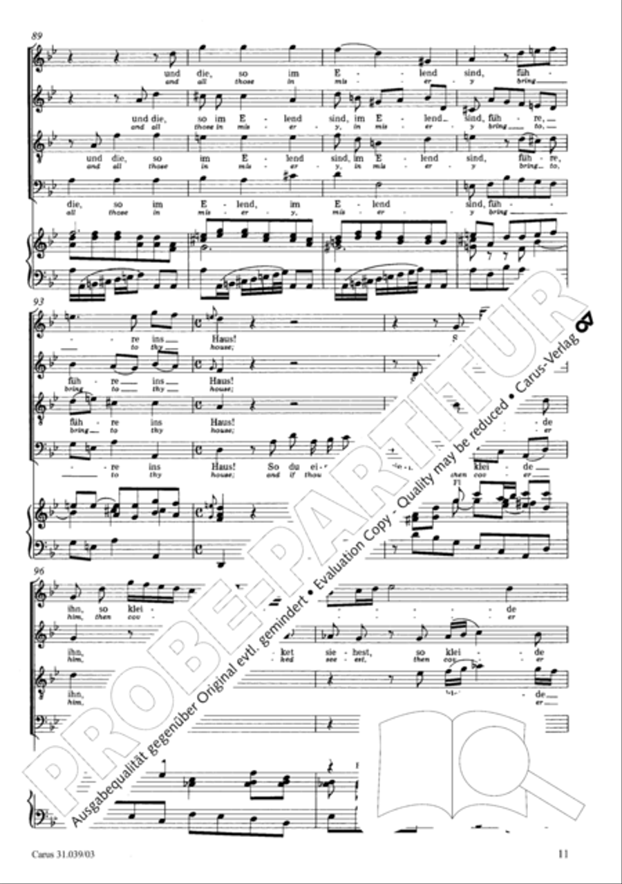 Give the hungry ones thy bread (Brich dem Hungrigen dein Brot) 4-Part scores gallery preview page 12
