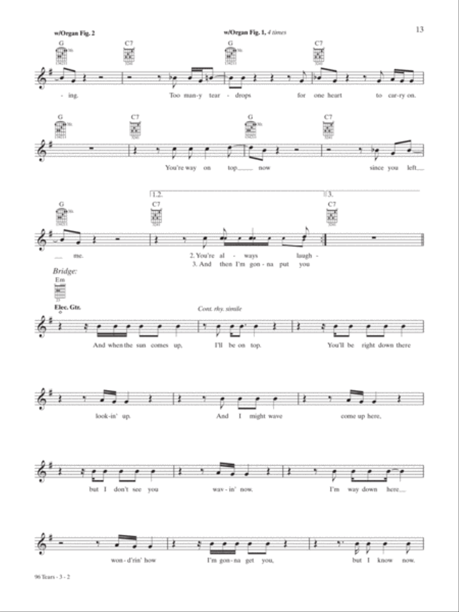 96 Tears Guitar Tablature scores gallery preview page 2
