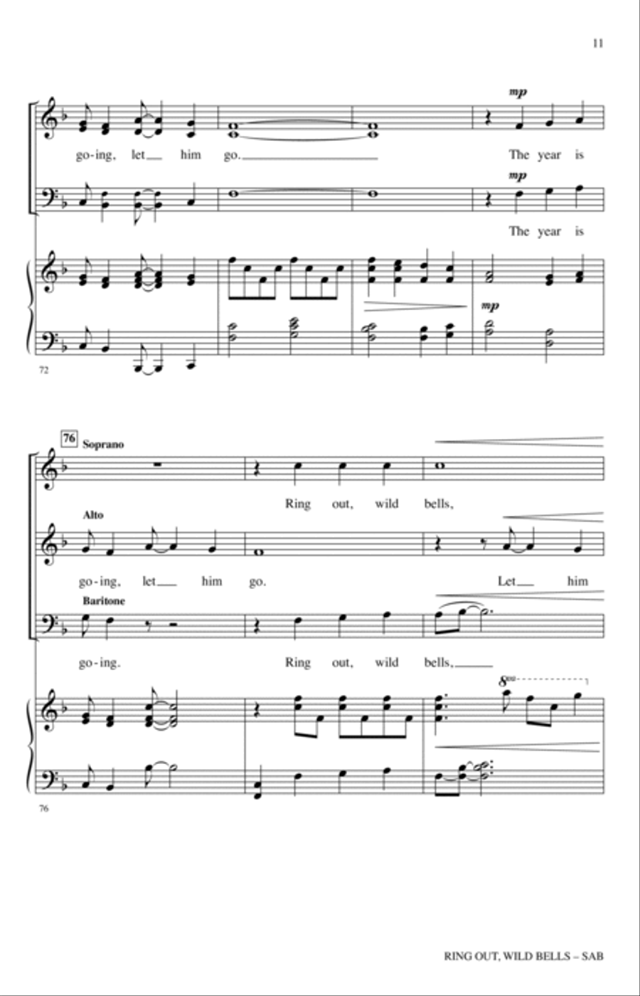 Ring Out, Wild Bells Ring Out, Wild Bells 3-Part scores gallery preview page 10
