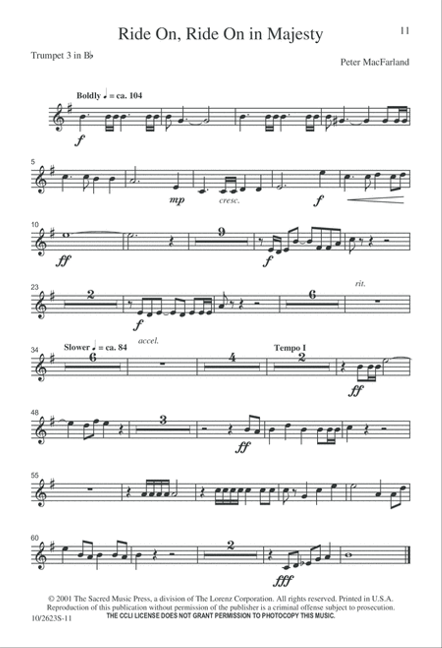 Ride on, Ride on in Majesty 4-Part scores gallery preview page 11